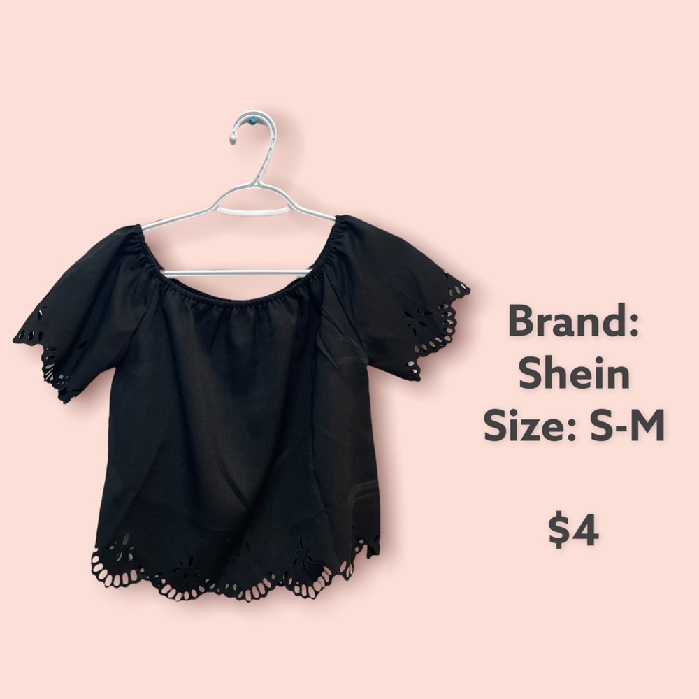 Black off shoulder crop top